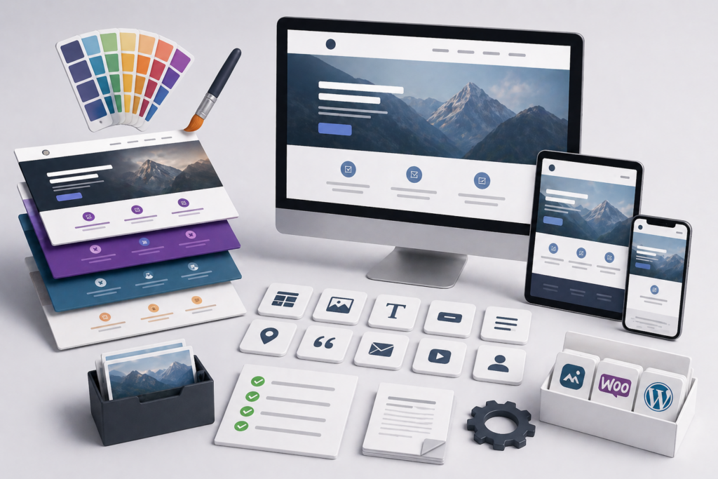 Web design workspace mockup concept